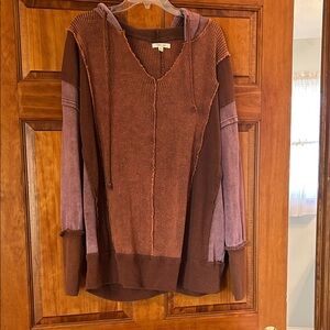 Oli & Hali Textured Knit Sweater in Rich Brown